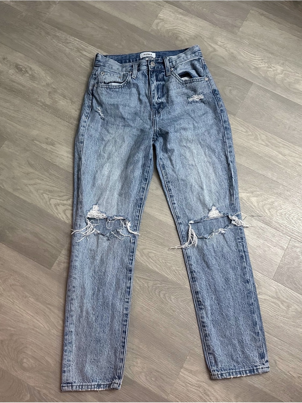 Pistola Distressed Straight Leg Jeans casual Y2K grunge Indie sleaze festival